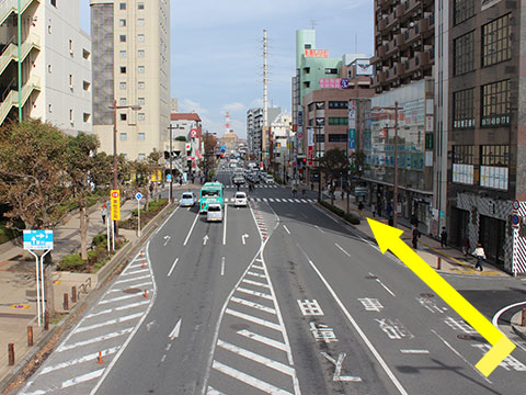 歩行者回廊からみた風景